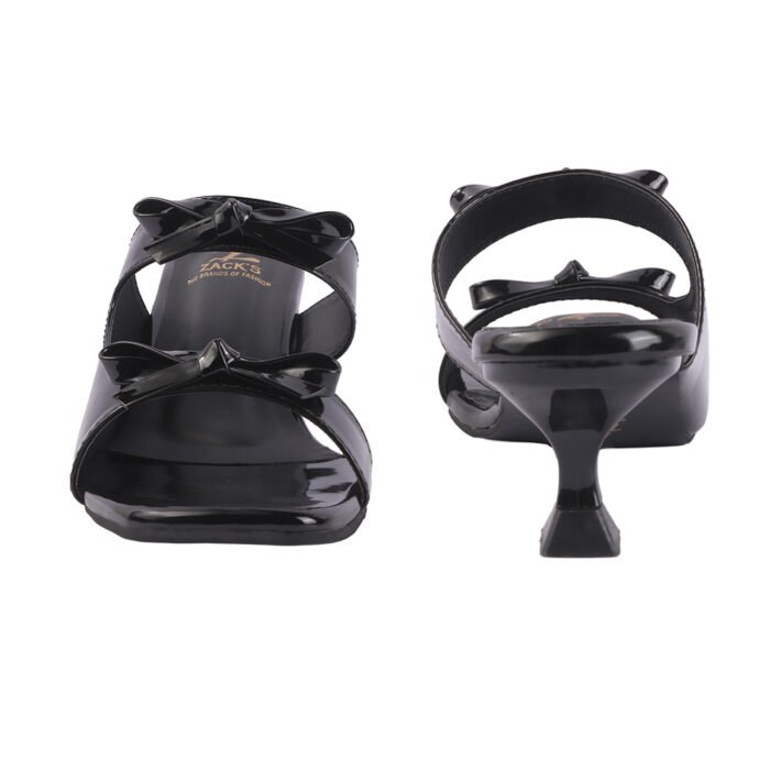 ZACK'S Glossy Black Bow Heels
