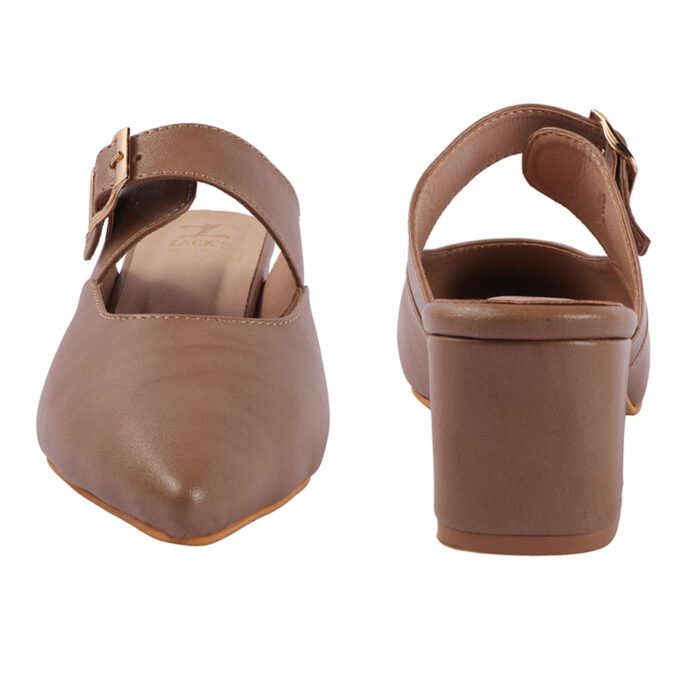 ZACK'S Buckled Brown Block Heel Pumps